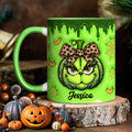 Personalized Grinch Accent Mug Custom Name Holiday Gift Accent Mug GradoCreations