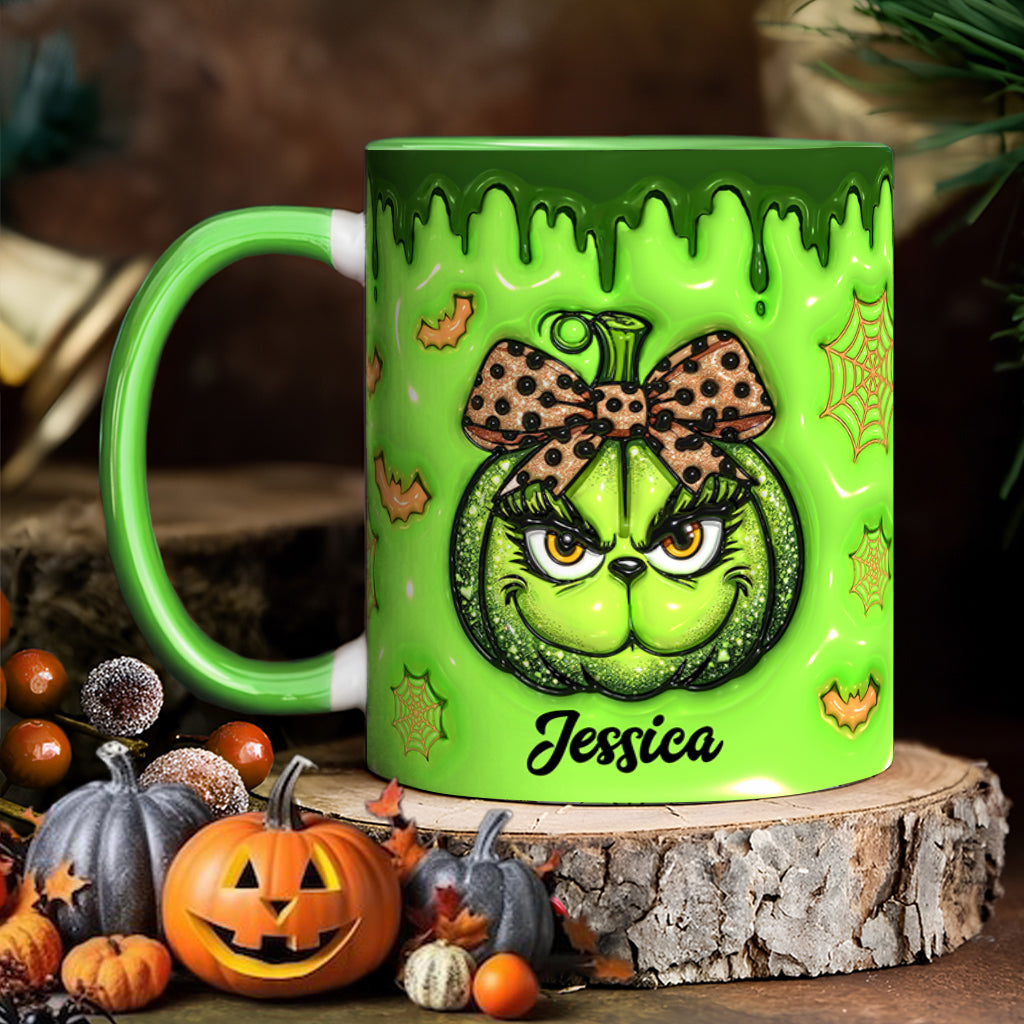 Personalized Grinch Accent Mug Custom Name Holiday Gift Accent Mug GradoCreations