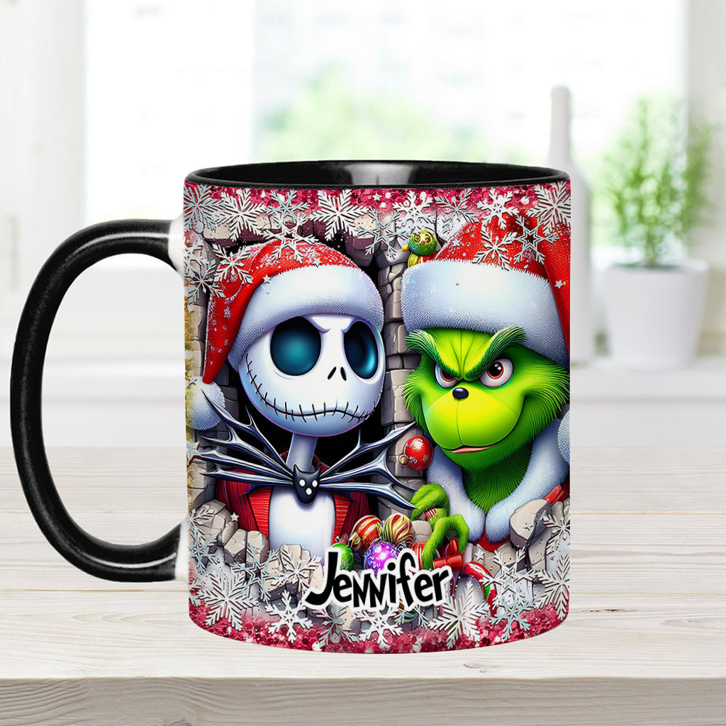 Personalized Nightmare Christmas Accent Mug Custom Name Gift Accent Mug GradoCreations