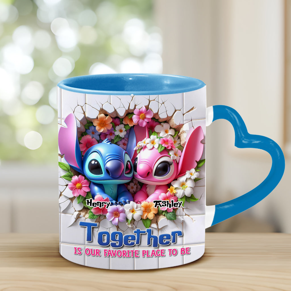 Personalized Heart Handle Mug Custom Names Couples Gift Heart Handle Mug GradoCreations