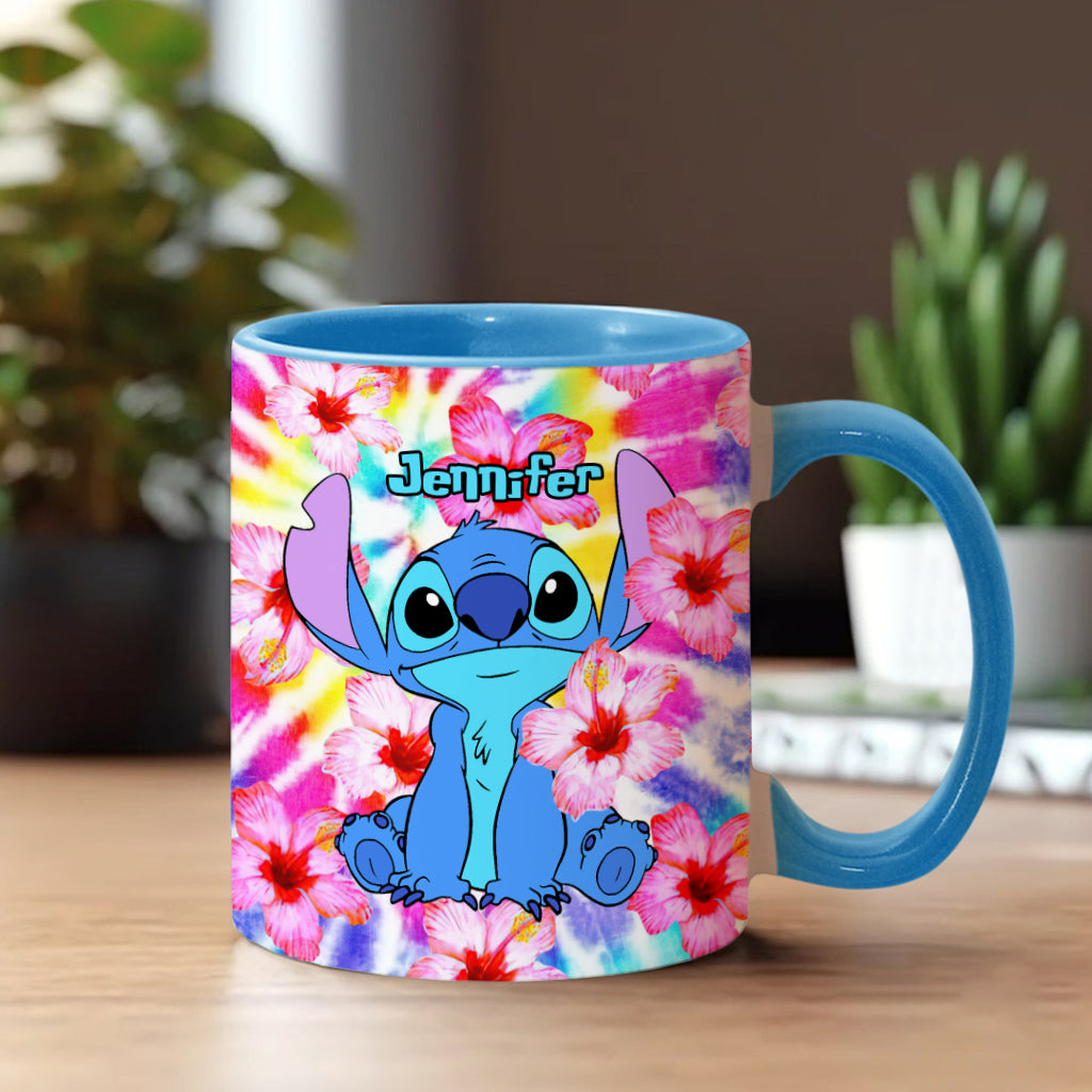 Personalized Tie Dye Accent Mug with Name for Birthday or Christmas Accent Mug GradoCreations