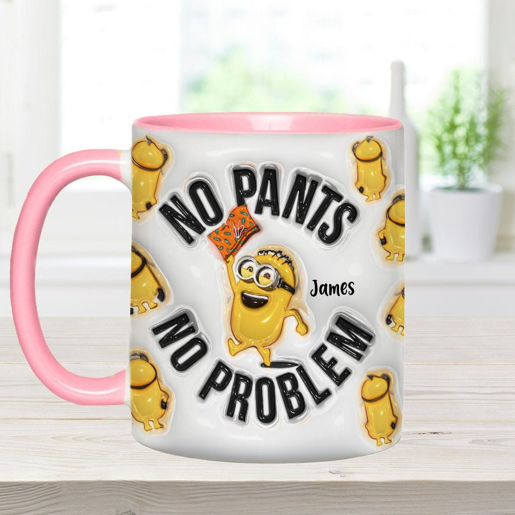 Personalized Minion Mug Custom Name No Pants No Problem Gift Accent Mug GradoCreations