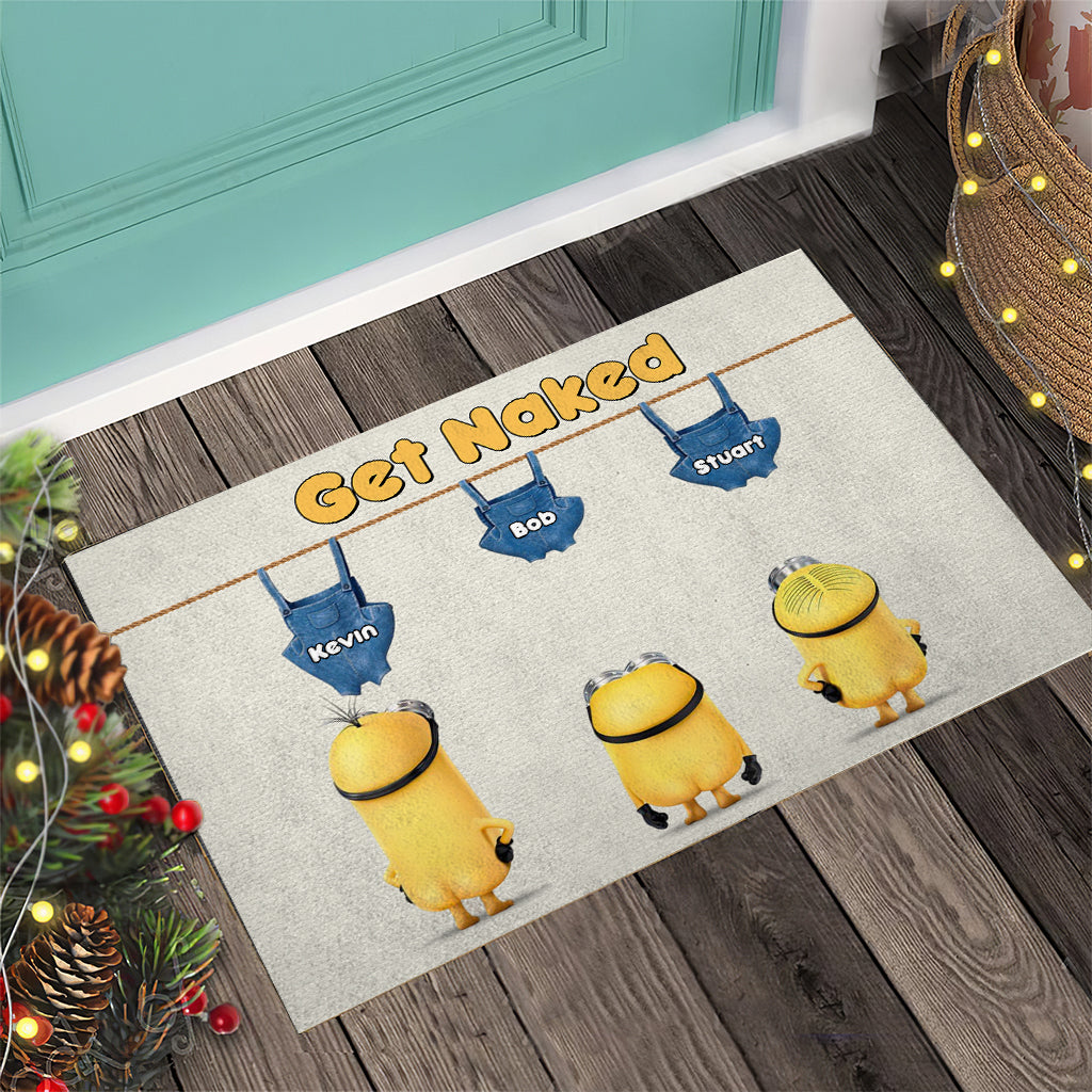 Personalized Get Naked Doormat with Custom Names | Fun Gift for Family Doormat GradoCreations