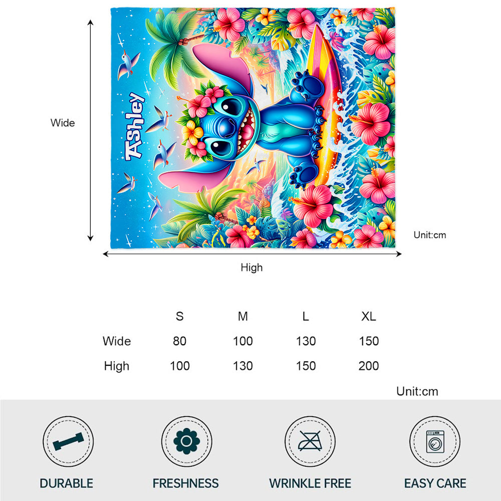 Personalized Hawaii Ohana Blanket Custom Name Gift Blanket GradoCreations