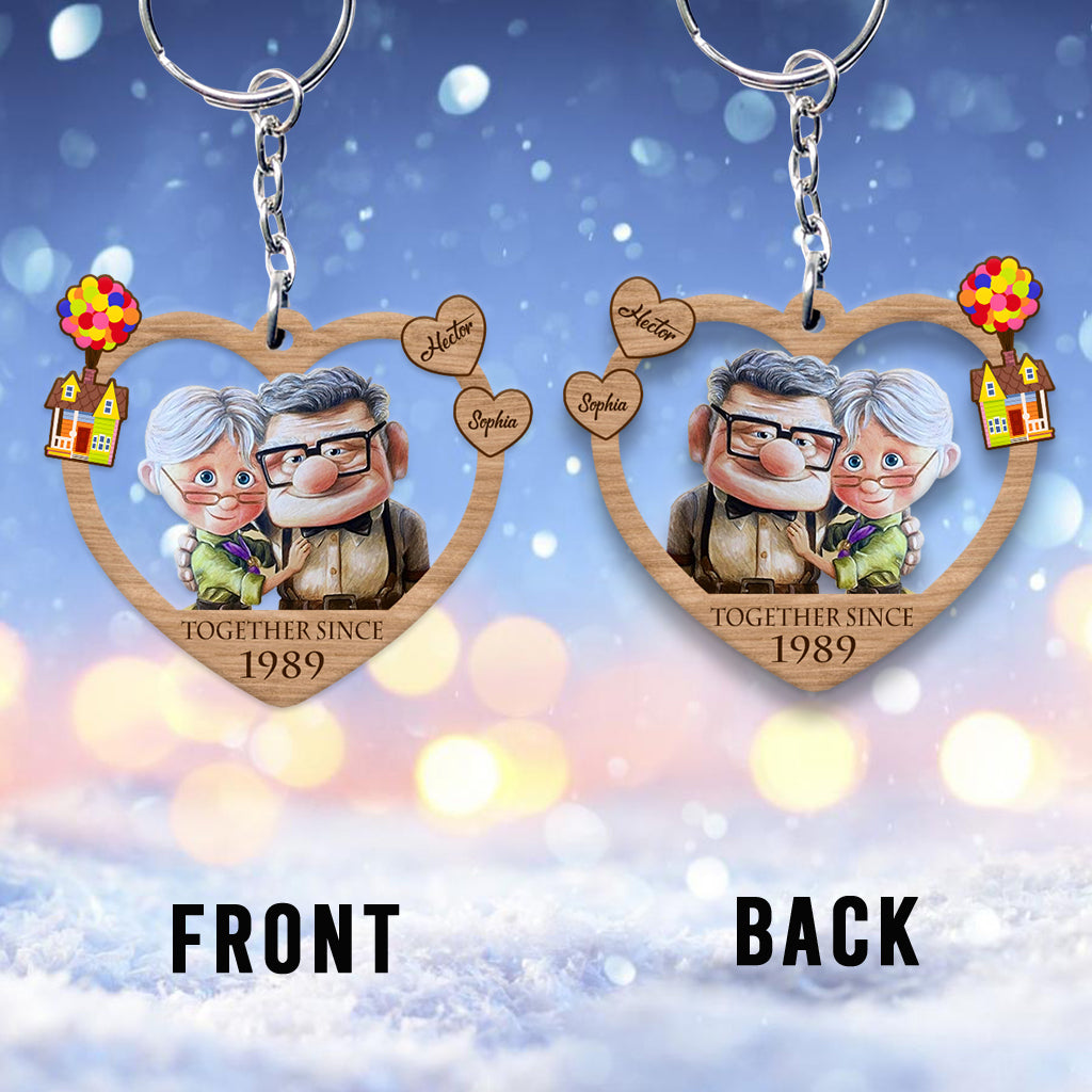 Personalized Couple Keychain Together Since Custom Name Gift Keychain GradoCreations