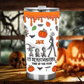 Personalized Halloween Tumbler with Autumn Skeleton Design for Unique Gifts Tumbler GradoCreations