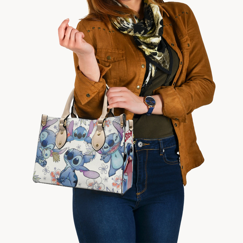 Personalized Leather Handbag Ohana Stitch Design Gift for Women Leather Handbag GradoCreations