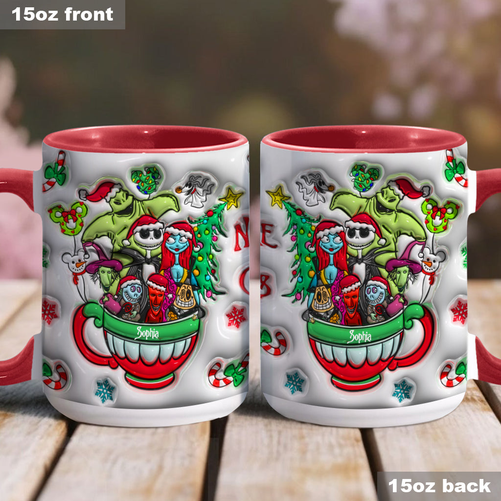 Personalized Merry Grinchmas Accent Mug with Custom Name for Holiday Gifts Accent Mug GradoCreations