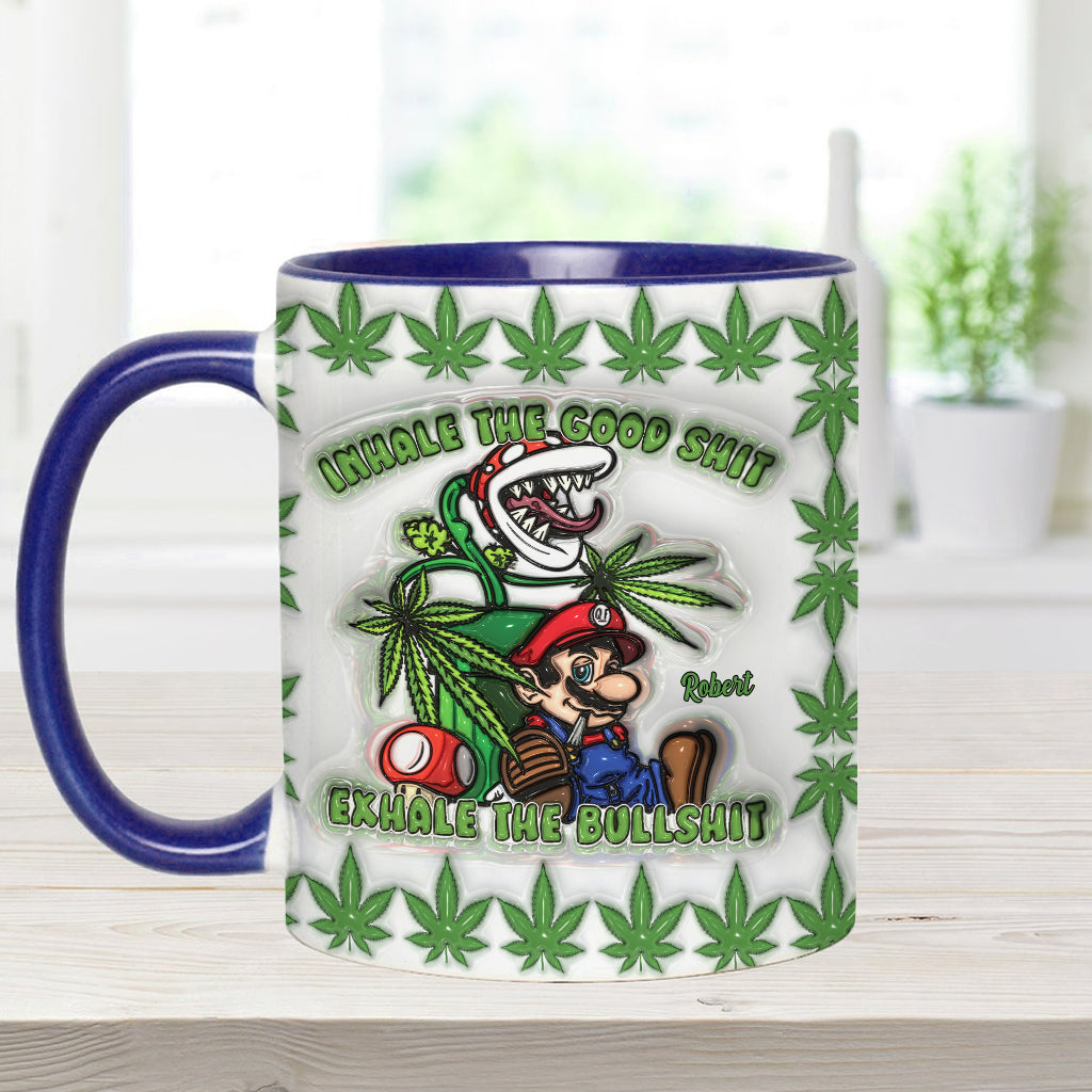 Personalized Weed Accent Mug Inhale the Good Sh*t Gift Accent Mug GradoCreations