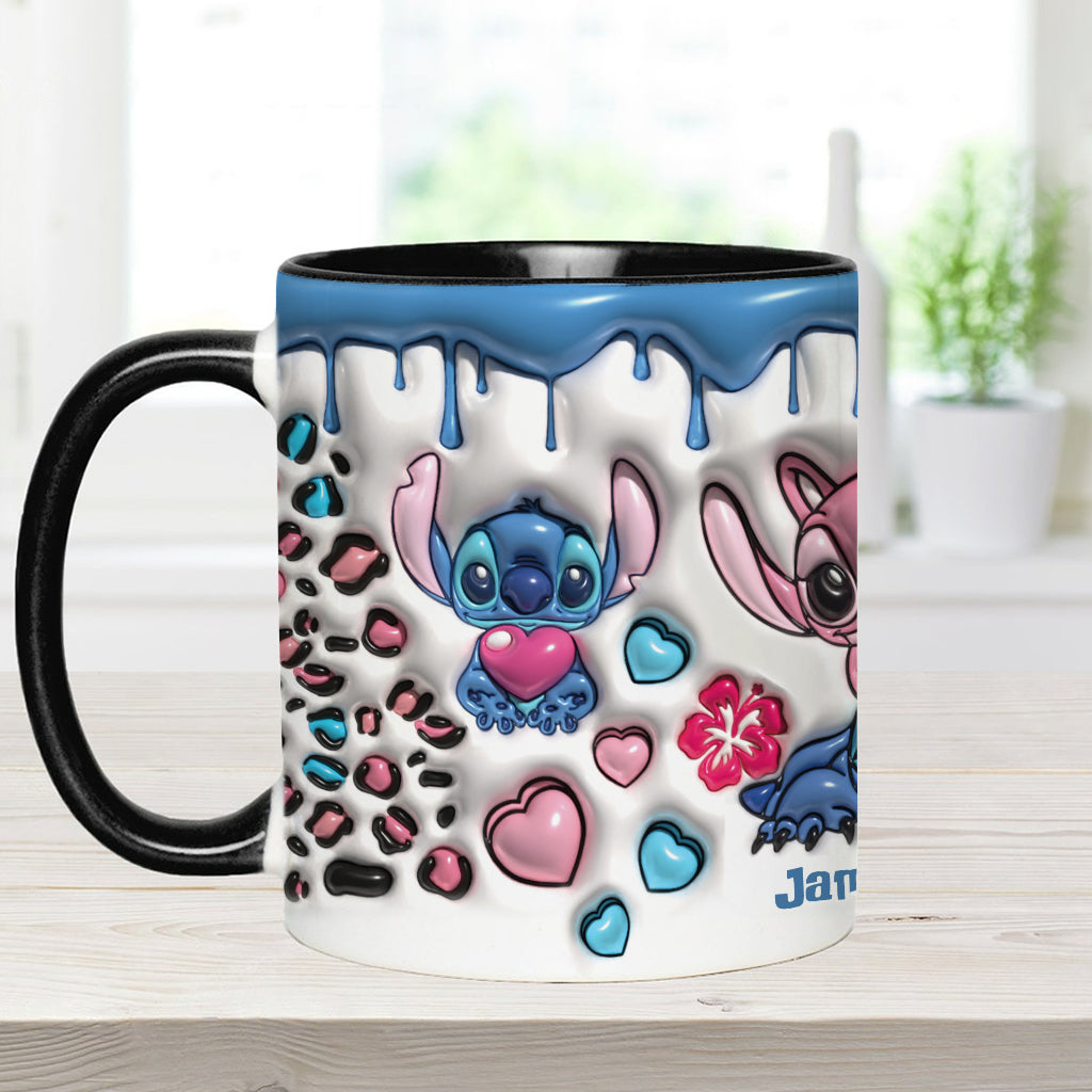 Personalized Ohana Accent Mug Custom Name Gift for Couples Accent Mug GradoCreations