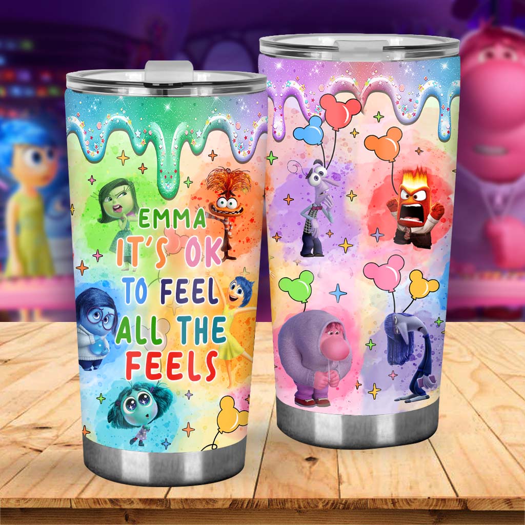 Personalized Tumbler It's Ok To Feel All The Feels Gift for Kids Tumbler GradoCreations