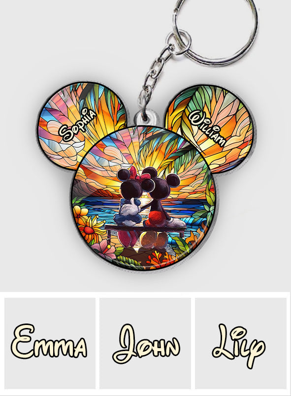 Personalized Acrylic Mouse Keychain Custom Names Gift for Couples One-sided Keychain GradoCreations