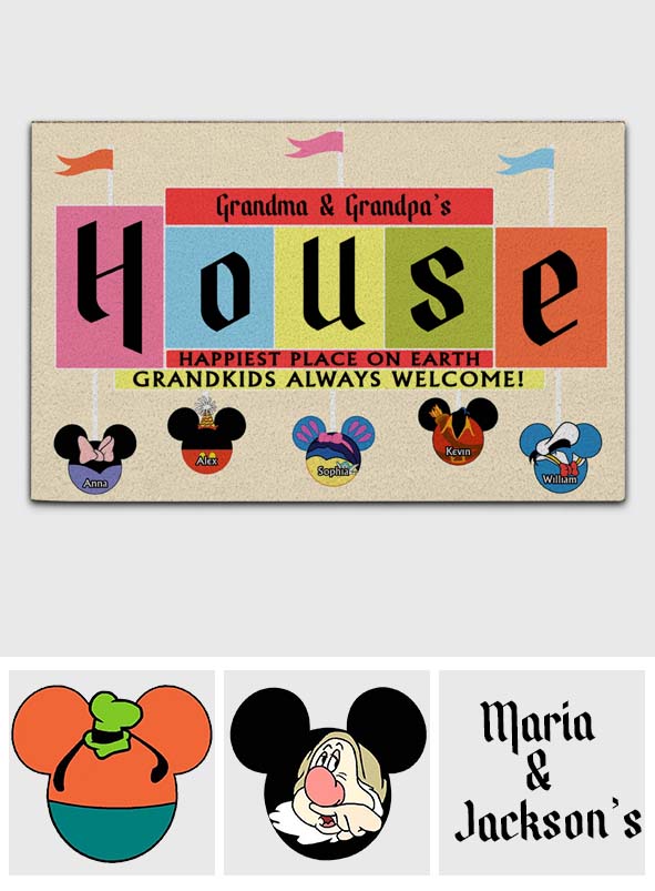 Personalized Doormat for Grandparents Custom Name Welcome Gift Doormat GradoCreations