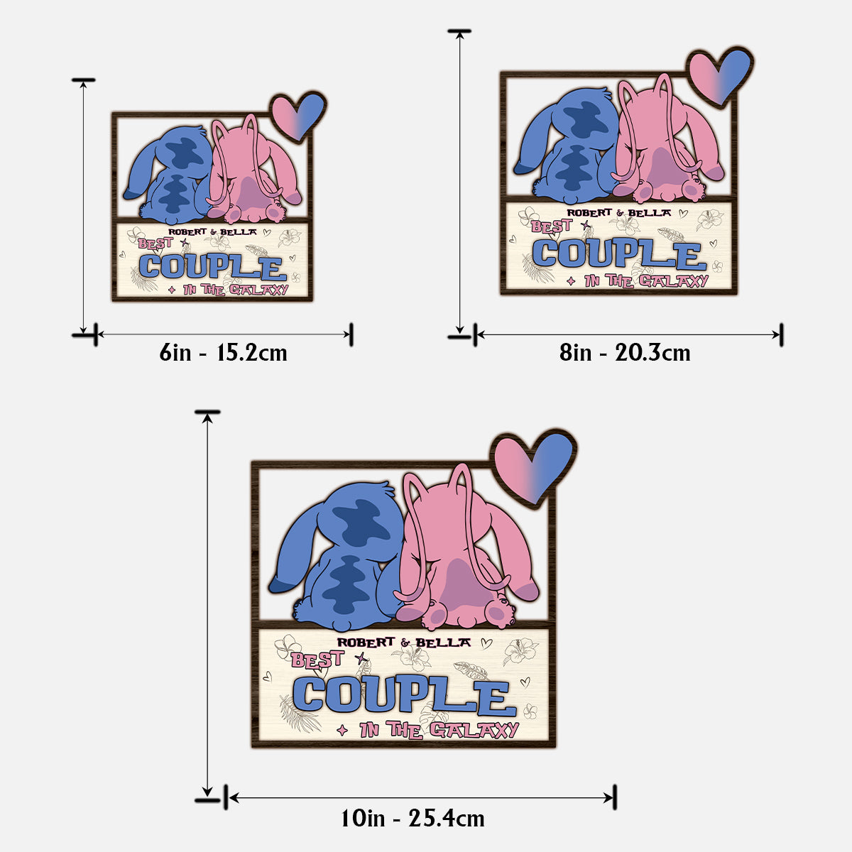 Custom Ohana 2 Layered Wood Sign Gift for Couple Anniversary 2 Layered Wood Sign GradoCreations