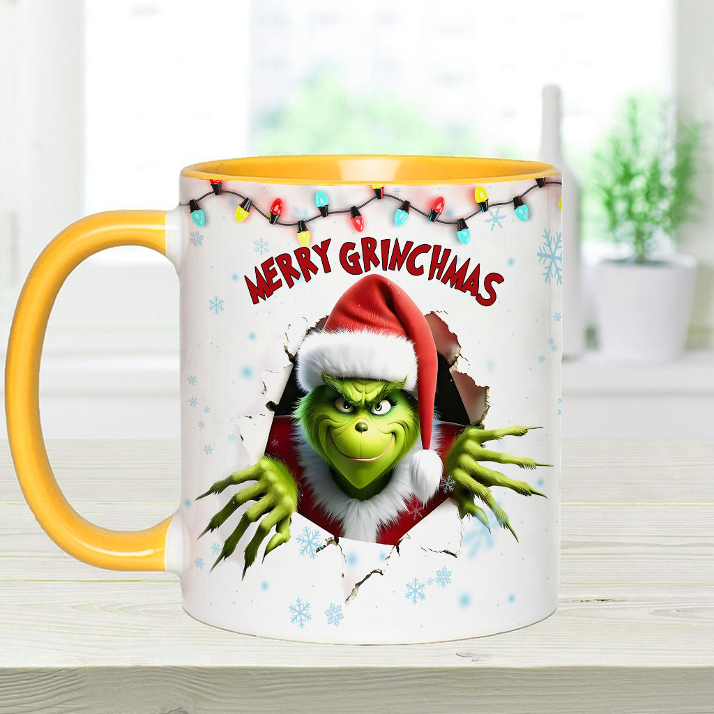 Personalized Merry Grinchmas Accent Mug Custom Name Gift Accent Mug GradoCreations