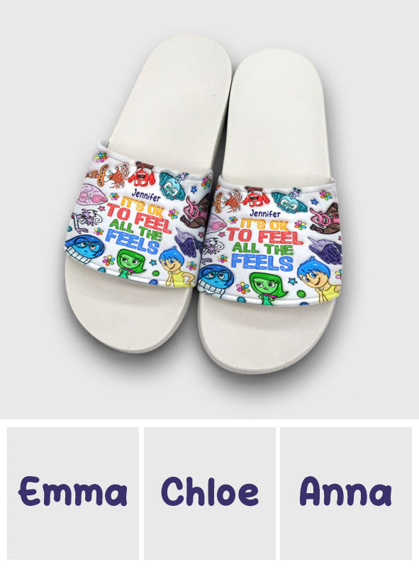 Personalized Slide Sandals Custom Name Gift for Mom Birthday Slide Sandals GradoCreations