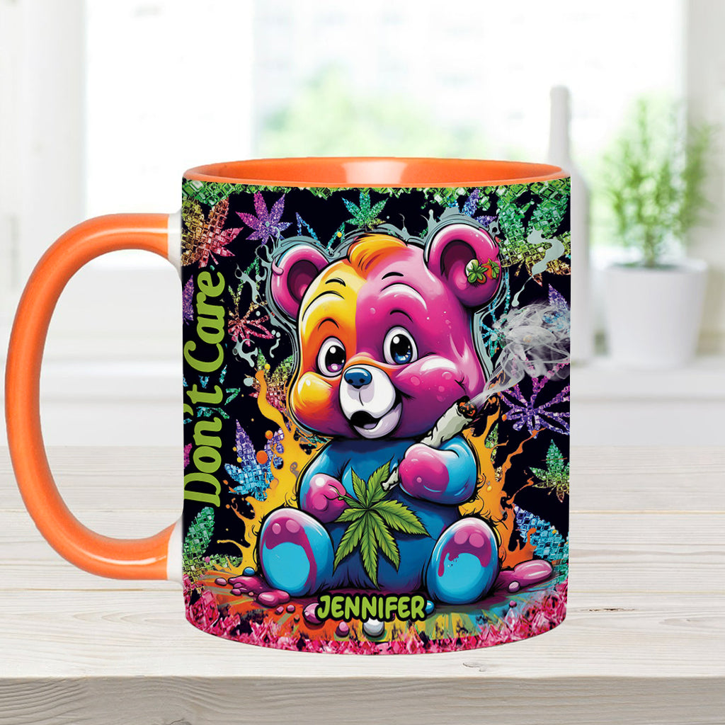 Personalized Don't Care Bear Weed Accent Mug Custom Name Gift Accent Mug GradoCreations