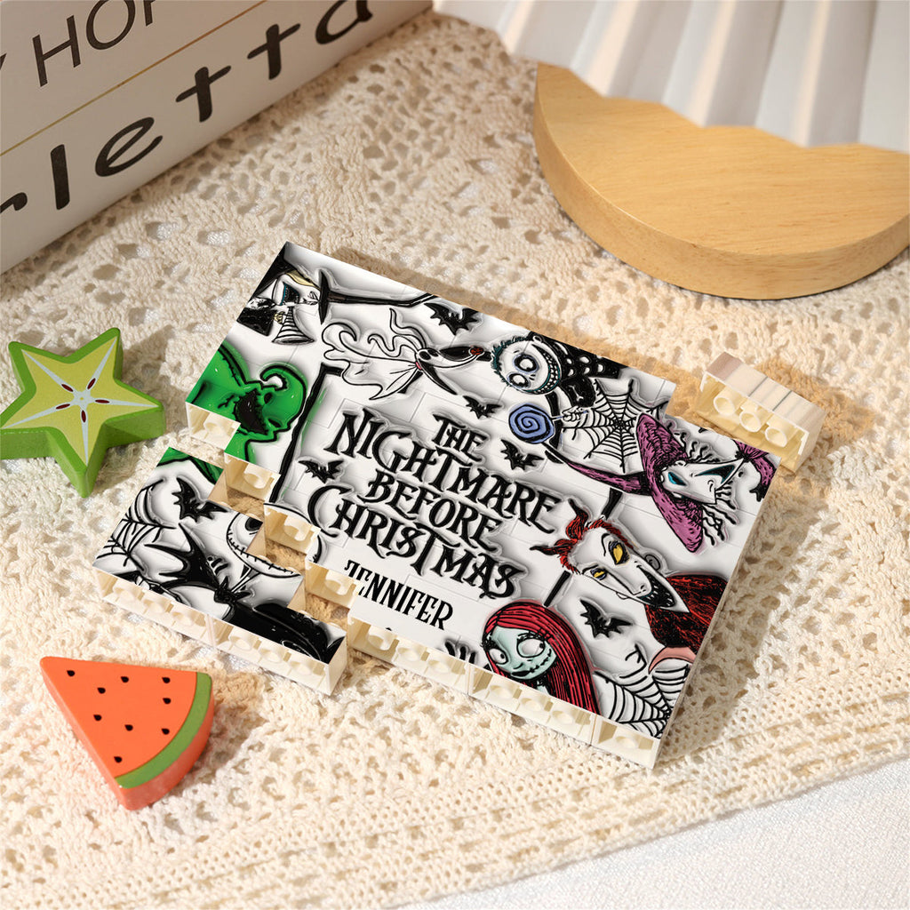 Personalized Nightmare Before Christmas Building Brick Blocks for Kids Rectangle Building Brick Blocks GradoCreations