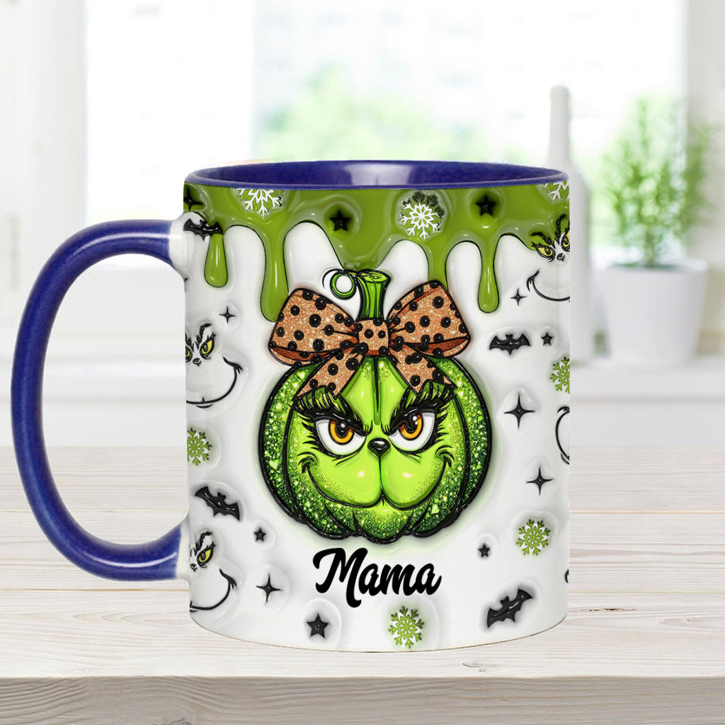Personalized Grinchy Grandma Accent Mug Custom Name Gift Accent Mug GradoCreations