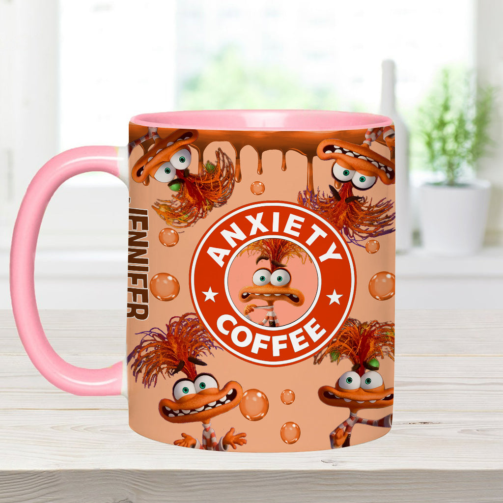 Personalized Accent Mug Custom Name Anxiety Coffee Gift Accent Mug GradoCreations