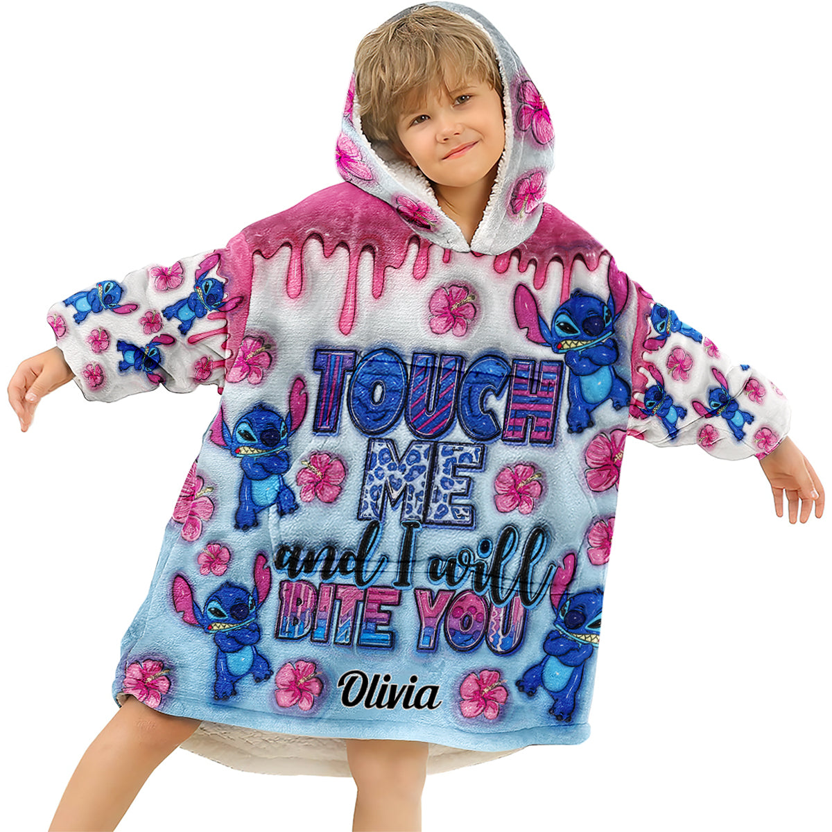 Personalized Ohana Blanket Hoodie Custom Name Soft Gift Blanket Hoodie GradoCreations