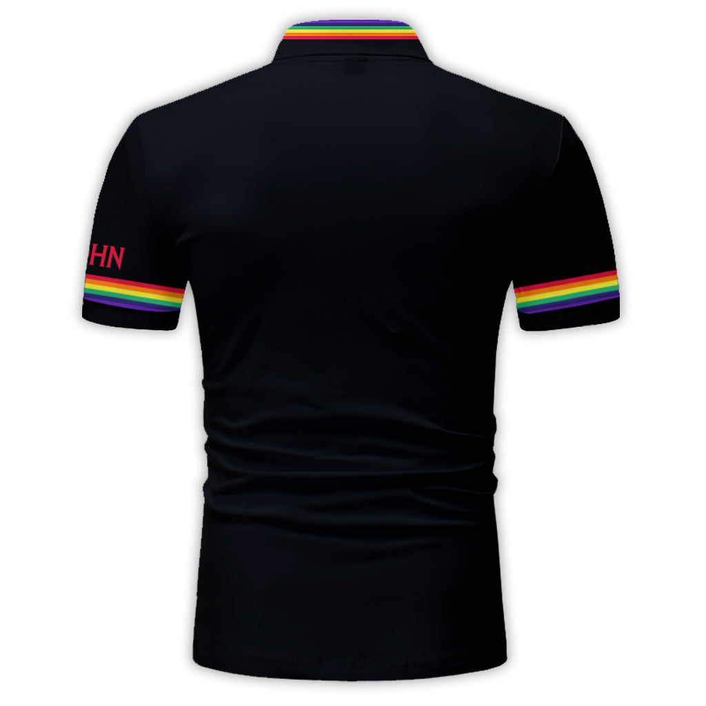 Personalized LGBT Pride Polo Shirt Custom Name Gift Polo Shirt GradoCreations