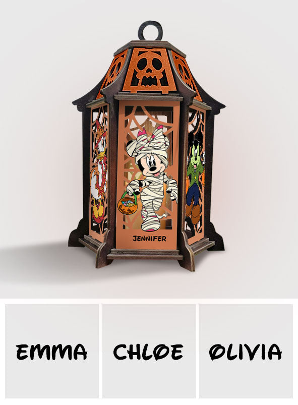 Personalized Halloween Wooden Lantern with Custom Name Decor Laser Cut Lantern GradoCreations