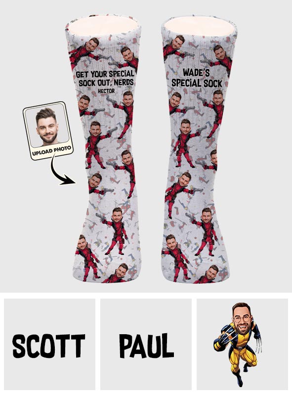 Personalized Funny Socks Custom Face Gift for Nerds Socks GradoCreations