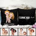 Personalized Romantic Throw Pillow Custom Couple Names Gift Throw Pillow GradoCreations