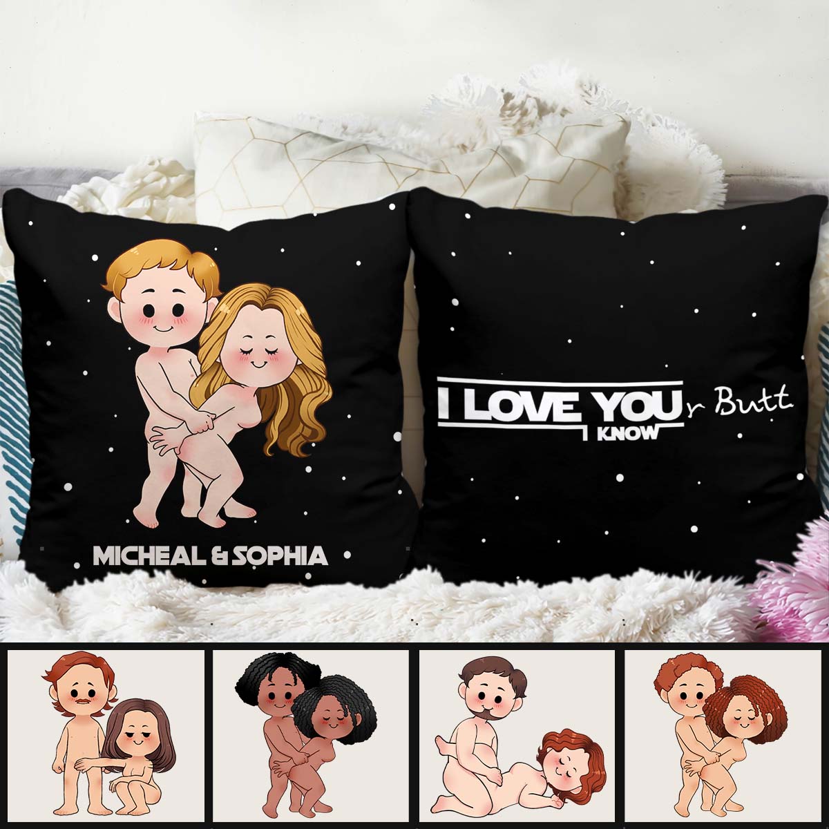 Personalized Romantic Throw Pillow Custom Couple Names Gift Throw Pillow GradoCreations