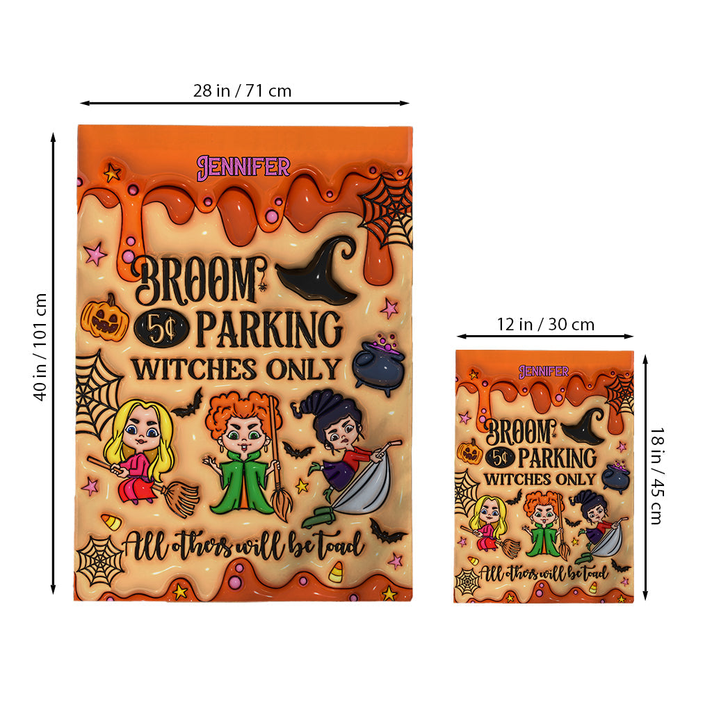 Personalized Witches Garden Flag Halloween Decoration Custom Name Garden Flag GradoCreations
