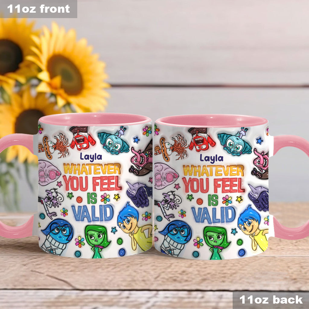 Personalized Accent Mug Whatever You Feel Valid Gift for Kids Accent Mug GradoCreations