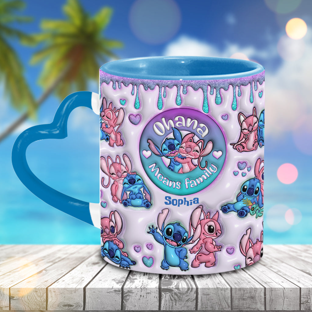 Personalized Heart Handle Mug Ohana Means Family Gift Heart Handle Mug GradoCreations