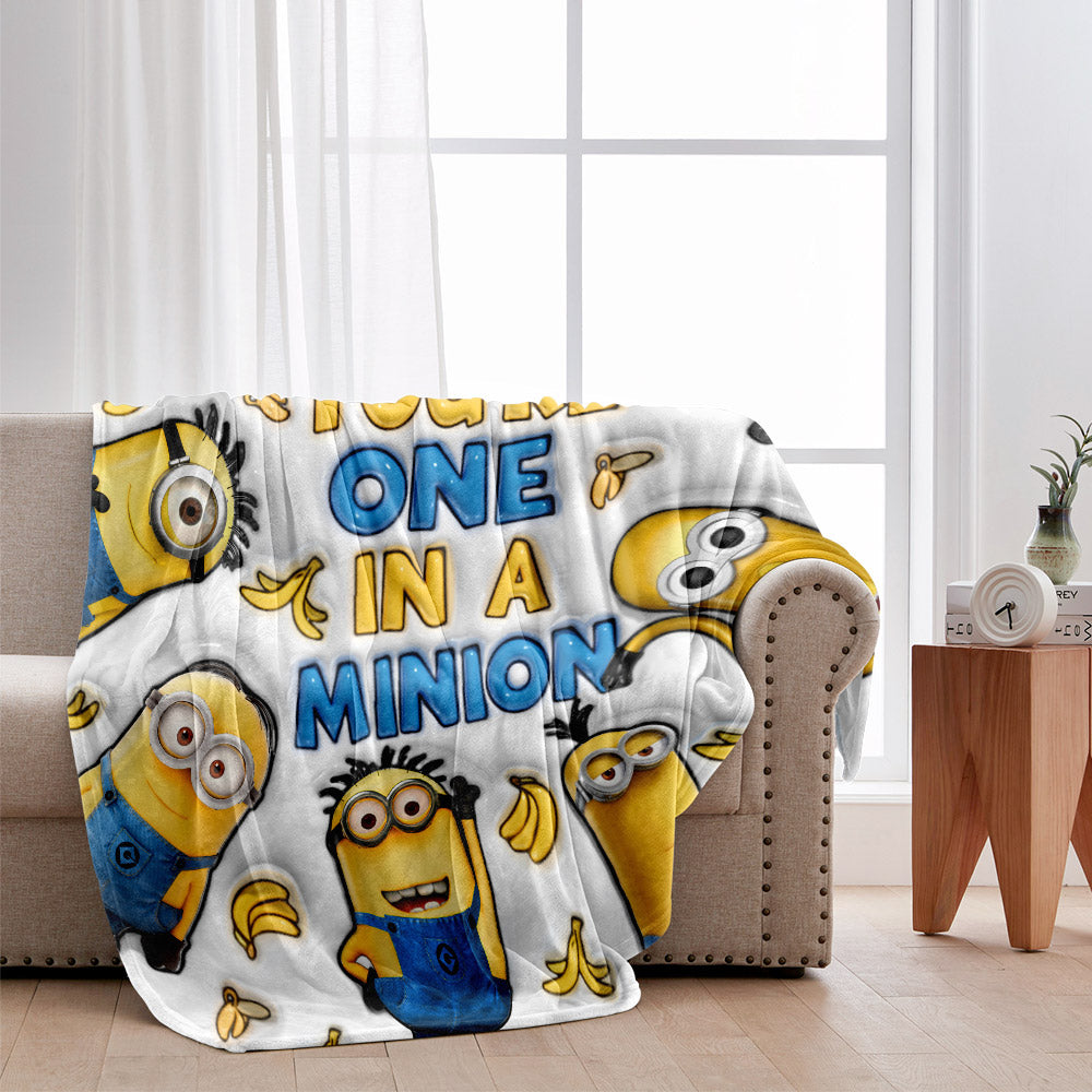 Personalized Minion Blanket Custom Name Gift for Kids Blanket GradoCreations