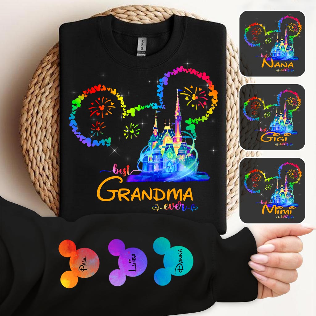 Personalized Colorful Mouse Ear All Over Shirt Gift for Grandma All Over Shirt GradoCreations