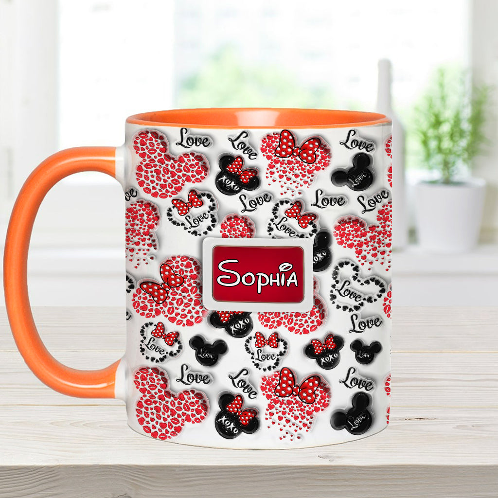 Personalized Mouse Accent Mug Custom Name Gift for Her Accent Mug GradoCreations