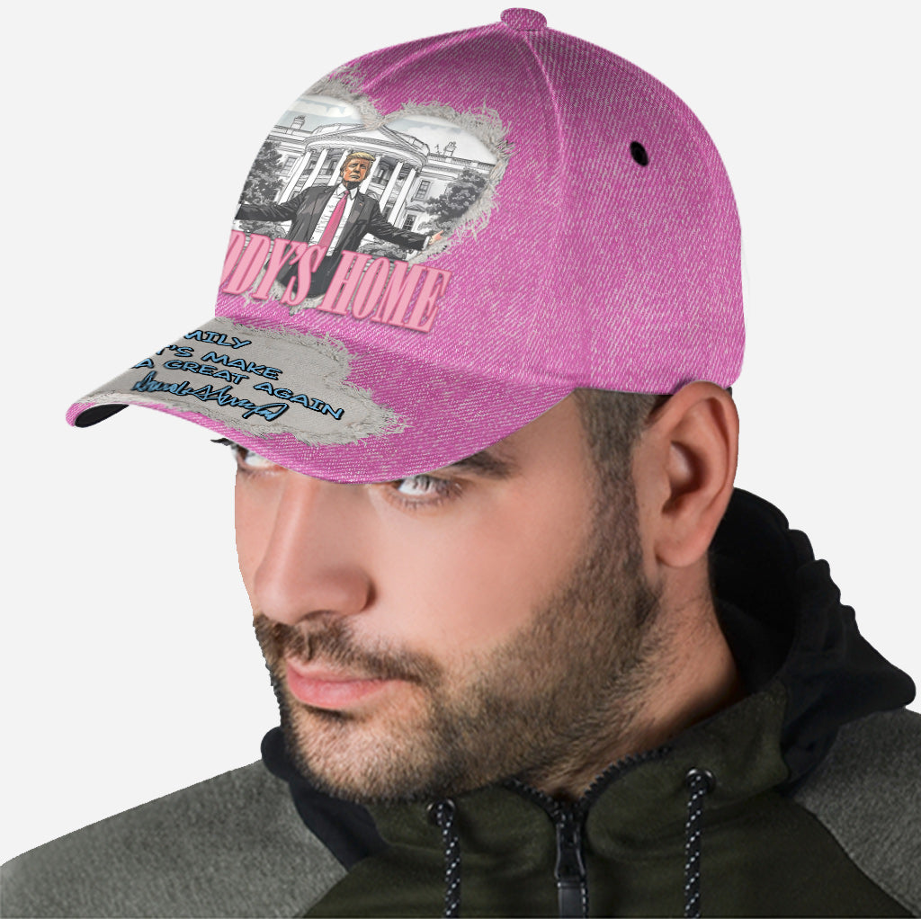 Personalized Classic Cap Daddy's Home Custom Name Gift for Dad Classic Cap GradoCreations