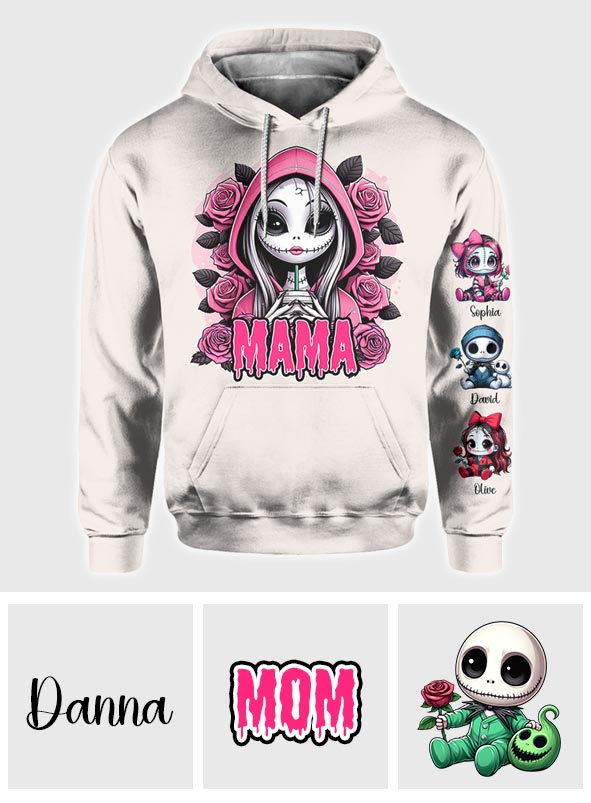 Personalized Mama of Nightmares All Over Shirt for Mom | Halloween Gift All Over Shirt GradoCreations