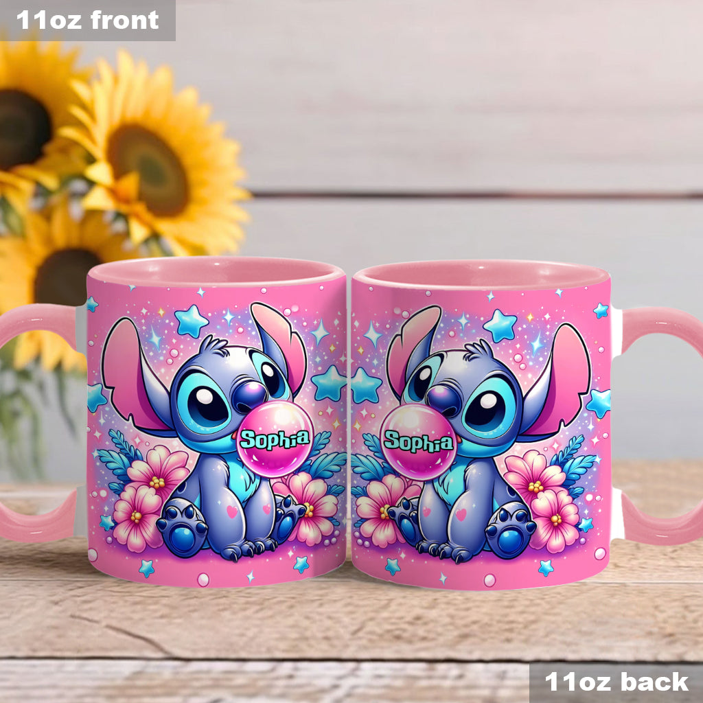 Personalized Pink Accent Mug Custom Name Gift for Birthday Accent Mug GradoCreations