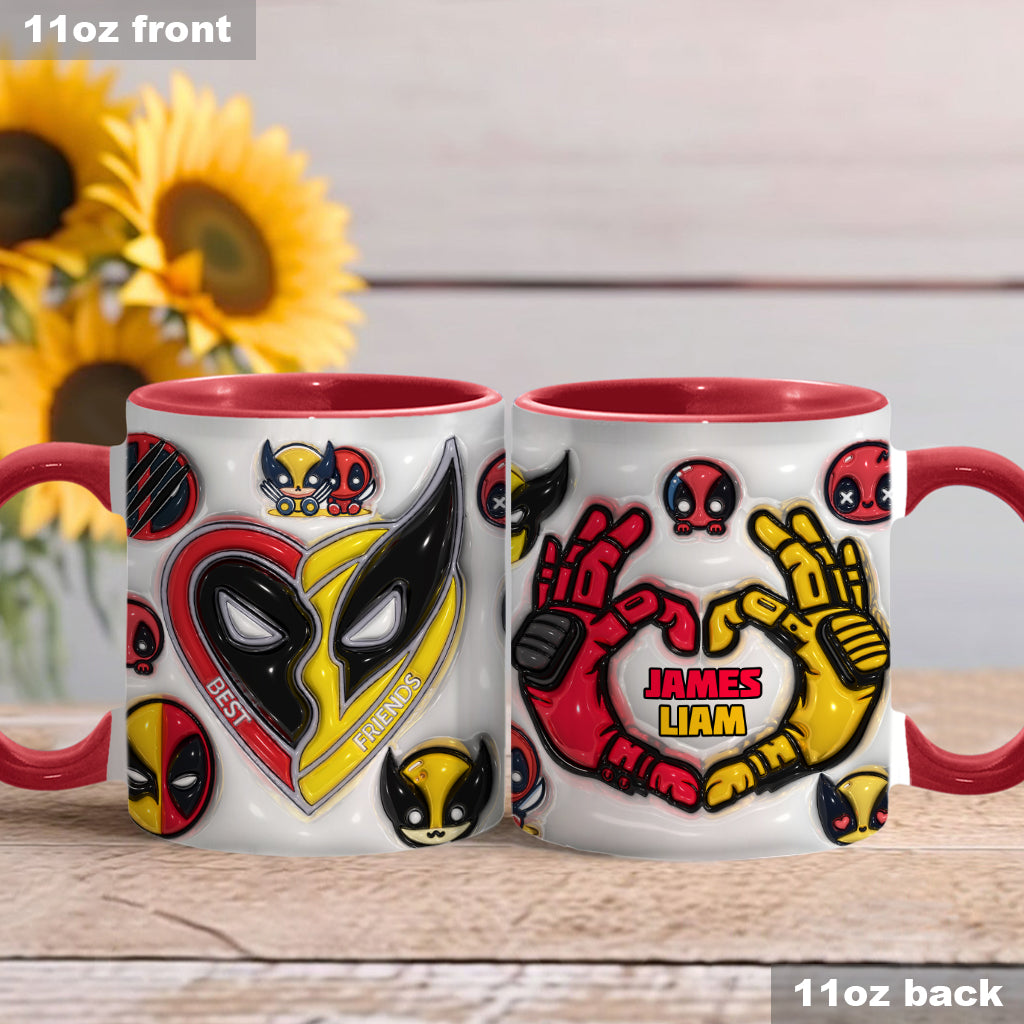 Personalized Accent Mug for Best Friends Custom Names Gift Accent Mug GradoCreations