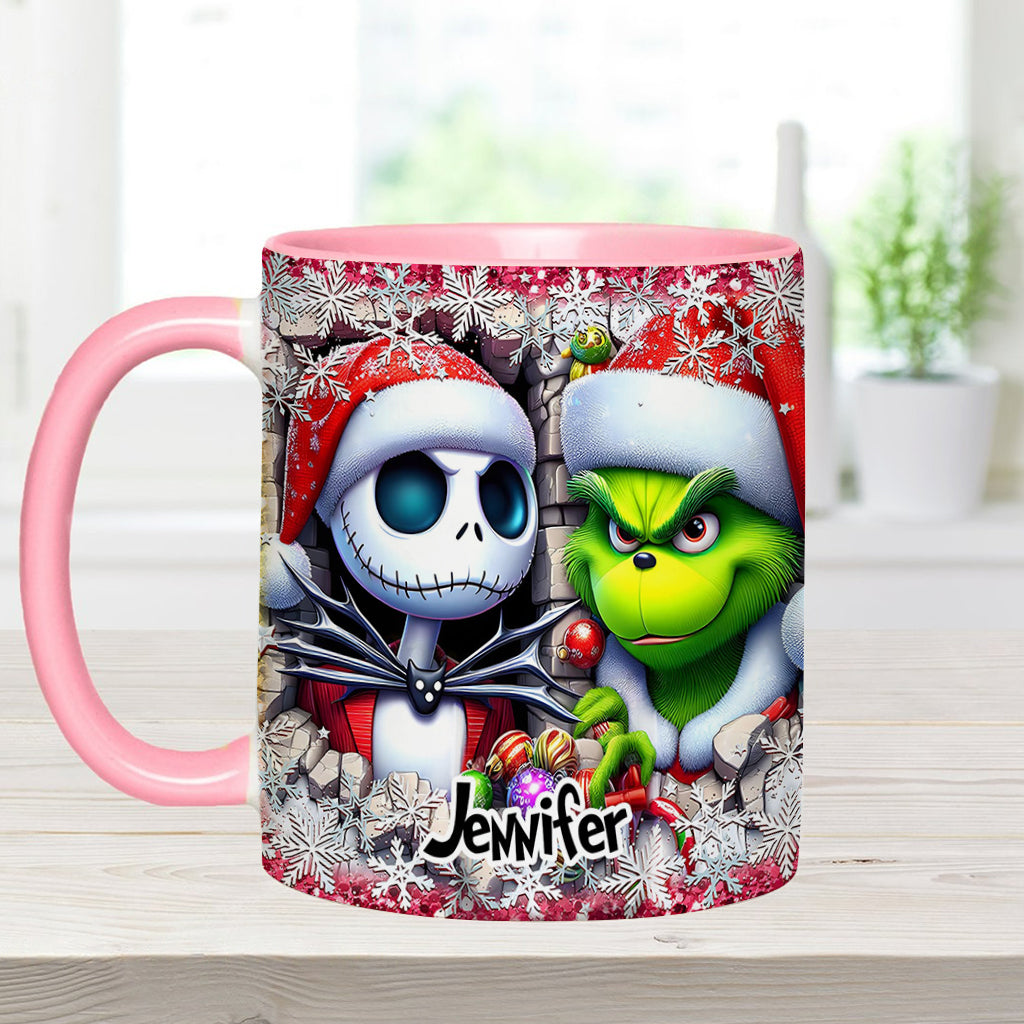 Personalized Nightmare Christmas Accent Mug Custom Name Gift Accent Mug GradoCreations