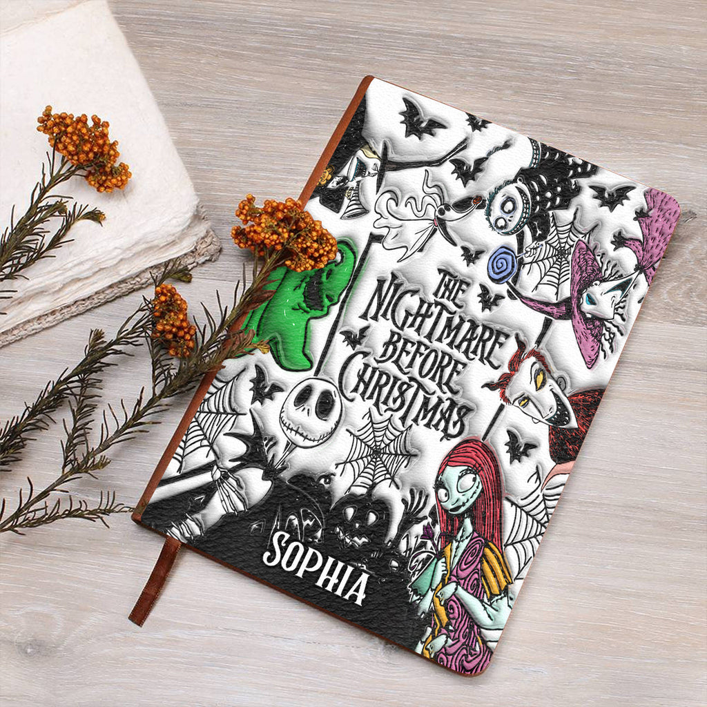 Personalized Nightmare Before Christmas Leather Journal Gift Leather Journal GradoCreations
