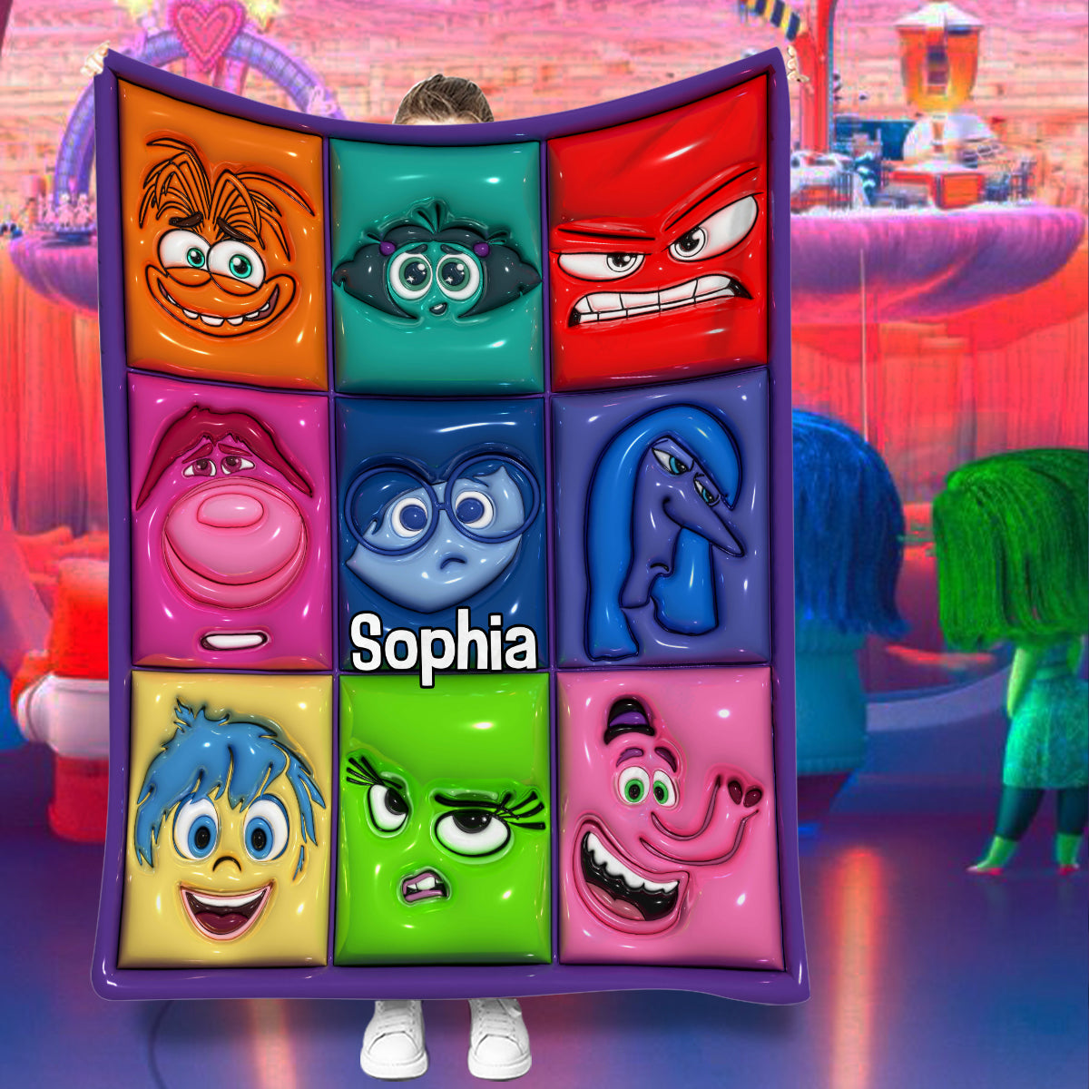 Personalized Flannel Blanket with Emotions Design for Kids Blanket GradoCreations
