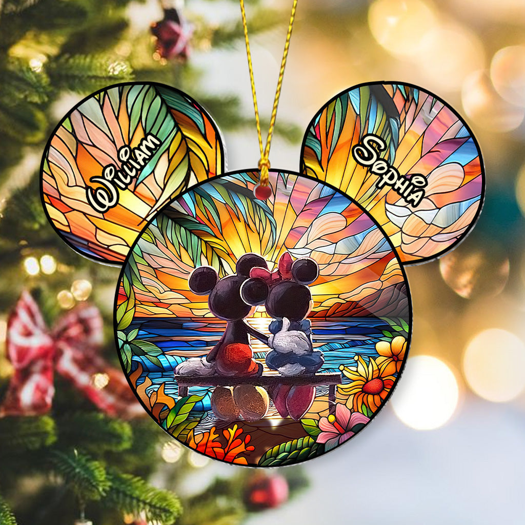 Personalized Romantic Mouse Couple Acrylic Ornament for Christmas Ornament GradoCreations