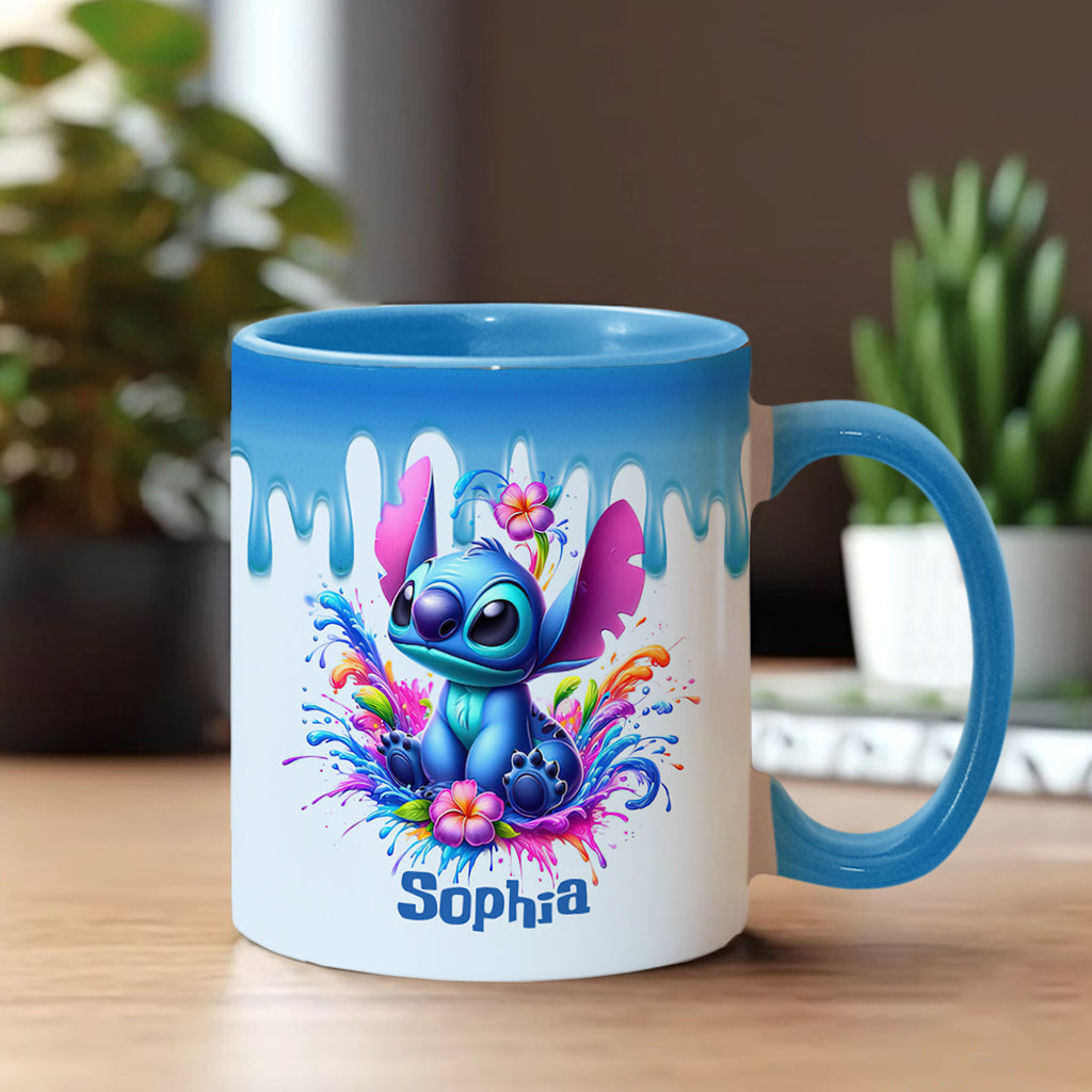 Personalized Blue Ohana Accent Mug Custom Name Gift Idea Accent Mug GradoCreations