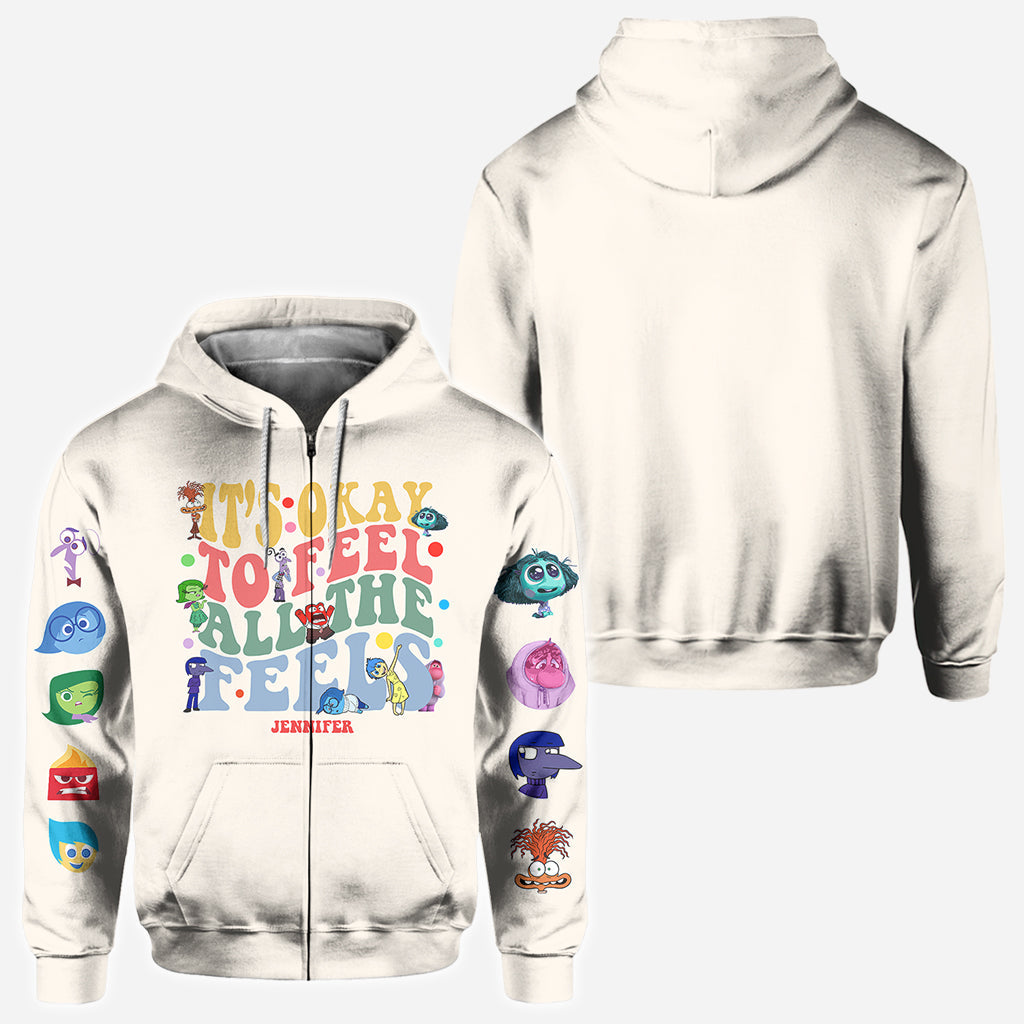 Personalized All Over Shirt for Kids - It's Ok to Feel All the Feels Gift Idea All Over Shirt GradoCreations