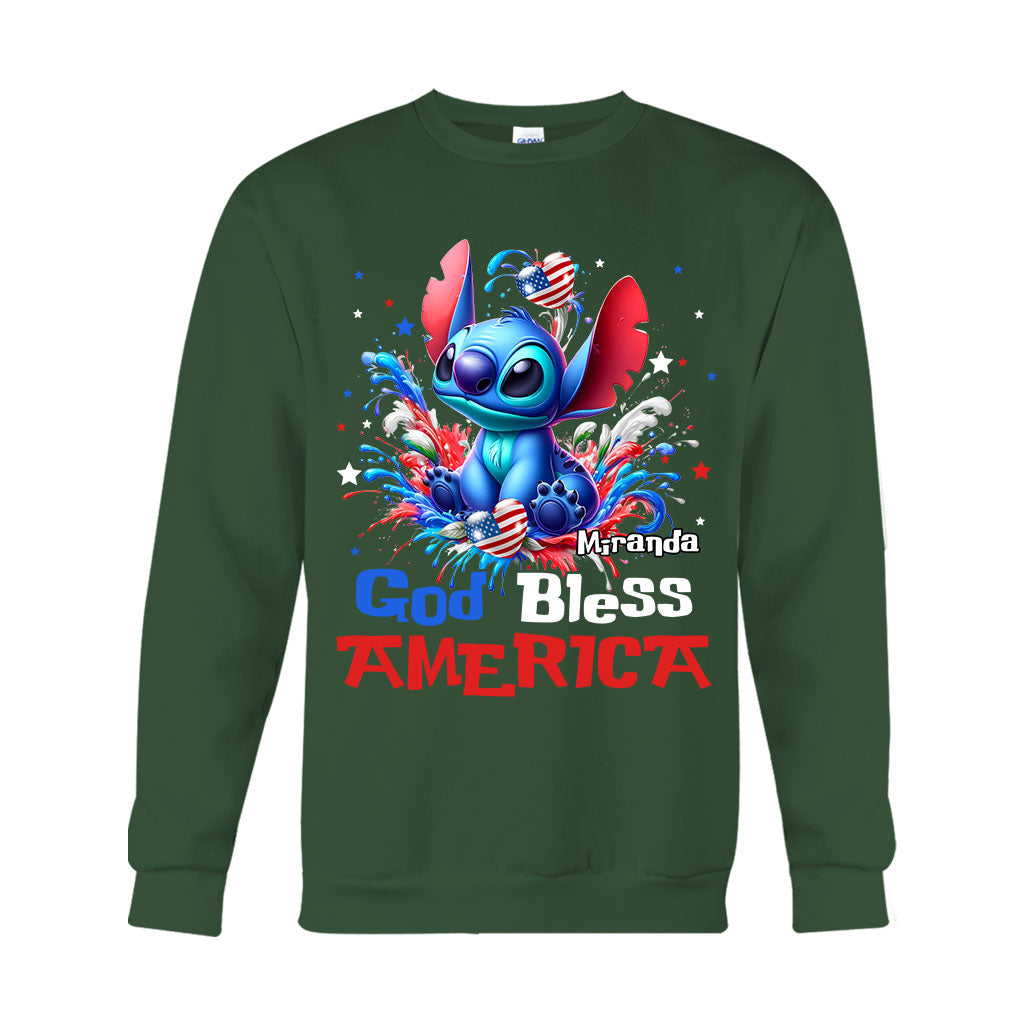 Personalized God Bless America T-Shirt & Hoodie for July 4th Gift T-shirt & Hoodie GradoCreations