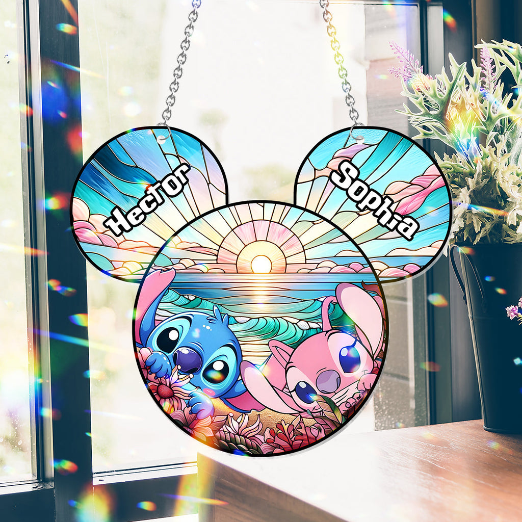 Personalized Ohana Suncatcher Ornament Custom Names Gift Window Hanging Suncatcher Ornament GradoCreations