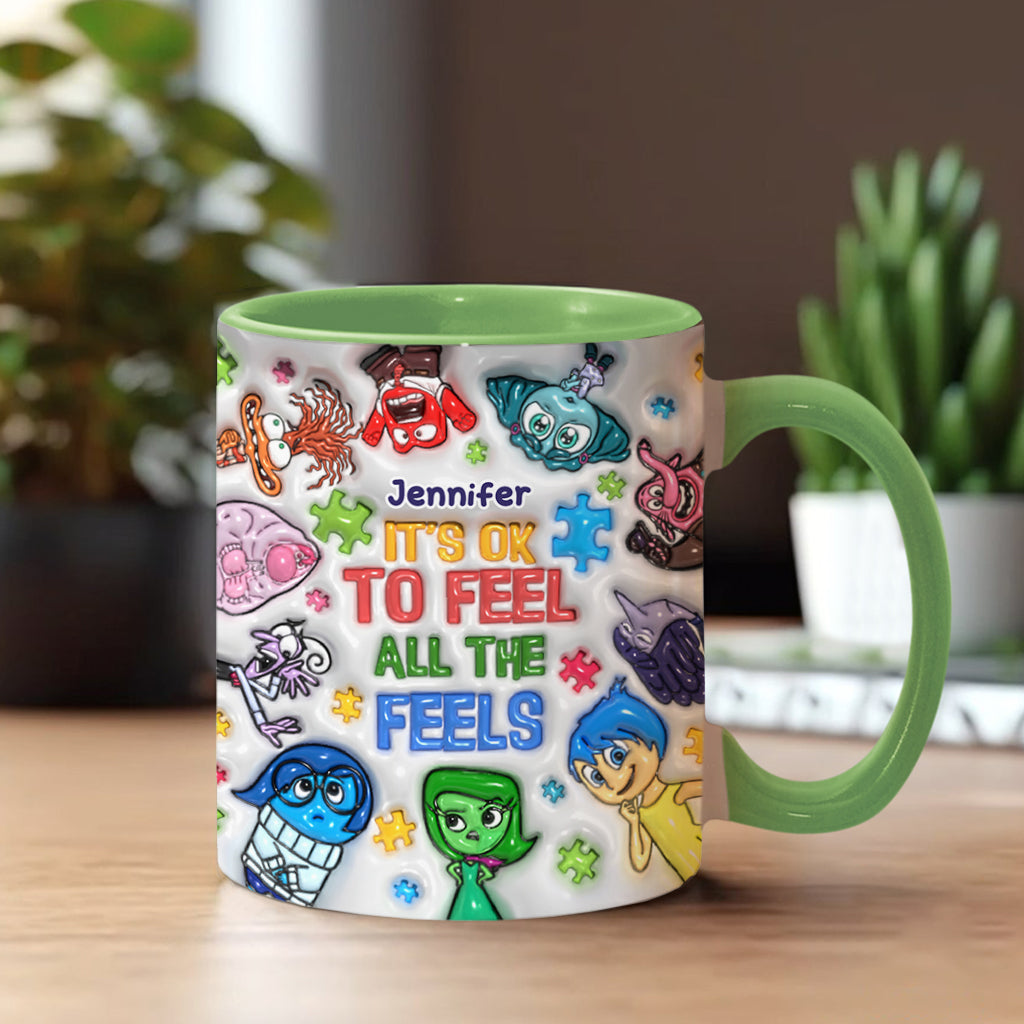 Personalized Autism Awareness Accent Mug for Kids | Custom Name Gift Accent Mug GradoCreations