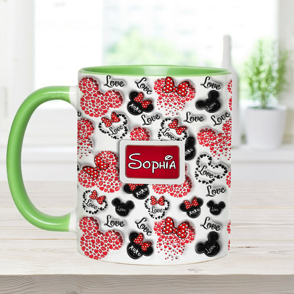 Personalized Mouse Accent Mug Custom Name Gift for Her Accent Mug GradoCreations